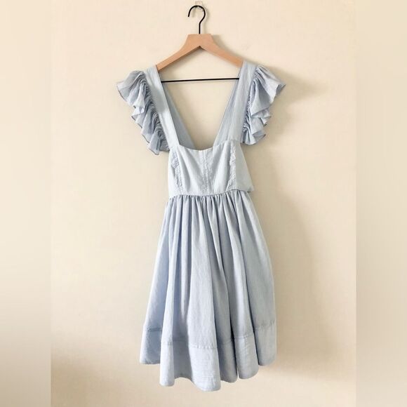 Mable Brooklynn Ruffle Sleeveless Mini Dress in Blue - Size S - Picture 4 of 9